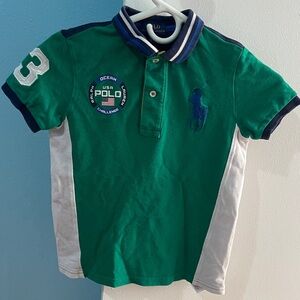 Polo by Ralph Lauren Kids Polo Shirt in Green and White